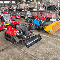 Motoculteur rotatif compact de 35 CV pour vergers, tracteur chenillé diesel miniature pour petites exploitations agricoles et jardins