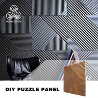 Panel Decorativo 3D MUMU, Estilo Madera Natural, para Decoración de Fachadas, Paneles de Pared con Diseño de Rejilla para Sala de Estar