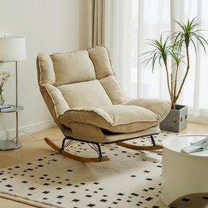 Chaises à bascule hôtel aile luxe meubles nordiques <span class=keywords><strong>fauteuil</strong></span> moderne velours métal bois maison Accent salon salon canapés chaises - Product Image 6