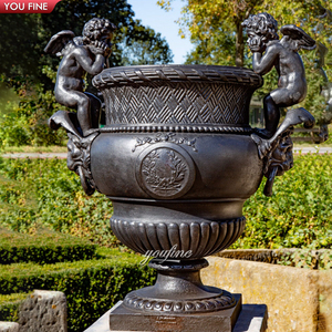 Grands <span class=keywords><strong>pots</strong></span> à fleurs <span class=keywords><strong>en</strong></span> bronze pour jardin avec oreilles de statue - Product Image 4