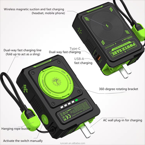 Runcein พาวเวอร์แบงค์ชาร์จไร้สายระบบแม่เหล็ก PD 20W พร้อมปลั๊กเสียบผนัง AC 10000mAh สำหรับชาร์จแบบพกพาพาวเวอร์แบงค์ - Product Image 2