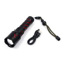 Lampe torche LED zoom rechargeable mince 18650, lumière tactile, lampe torche LED avec lampe torche pour réparation automobile, camping