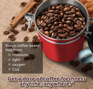 Boîte à café hermétique durable en acier inoxydable avec cuillère pour stocker les grains de café et la poudre alimentaire - Product Image 3