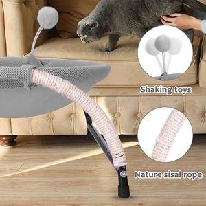 Hamaca personalizada de fábrica para gatos, cama elevada transpirable para mascotas, hamaca para gatos con juguetes de bola de peluche - Product Image 4