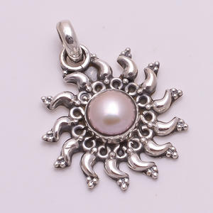 จี้เงินแท้ 925 แบบกําหนดเอง, จี้อัญมณีลาบราดอร์ไทต์ธรรมชาติ, ผู้ส่งออกเครื่องประดับอัญมณีเงินโบราณ - Product Image 5