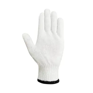 Custom design cotton gloves Safety Work Glove Cotton Yarn Gloves Pure Cotton gants with Exquisite Black cuff
