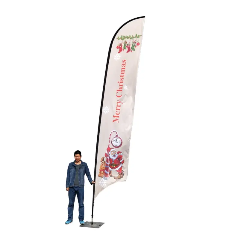 Helle Farben Werbung Polyester Flagge Banner im Freien Werbe Teardrop Strand Flagge Feder Flagge