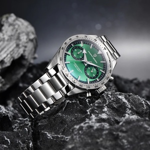 Montre homme PAGANI DESIGN PD1766 rétro lumineuse, chronographe sport à quartz, verre saphir AR, acier VK64. - Product Image 4
