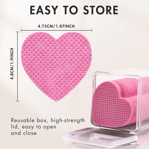 Toallitas Removedoras de Esmalte de Uñas con Forma de Corazón Rosa, Ecológicas, Marca Privada, Caja de Plástico, Sin Pelusas, 200 Unidades - Product Image 4