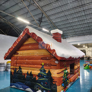 <b>Inflatable</b> Brown Christmas <b>Inflatable</b> Santa Grotto <b>House</b> Tent - Product Image 4