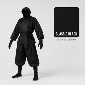 Costume d'<span class=keywords><strong>assassin</strong></span> <span class=keywords><strong>ninja</strong></span> pour adulte, Halloween, TV et cinéma, ensemble classique noir 6 pièces, 100% polyester, mouvements flexibles, SXXL - Product Image 5