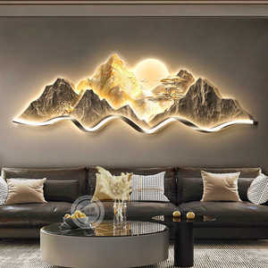 <span class=keywords><strong>Tableau</strong></span> Décoratif pour Salon, Peinture Murale de Fond de Canapé, Paysage Atmosphérique en Trois Dimensions avec Lumière LED - Product Image 4