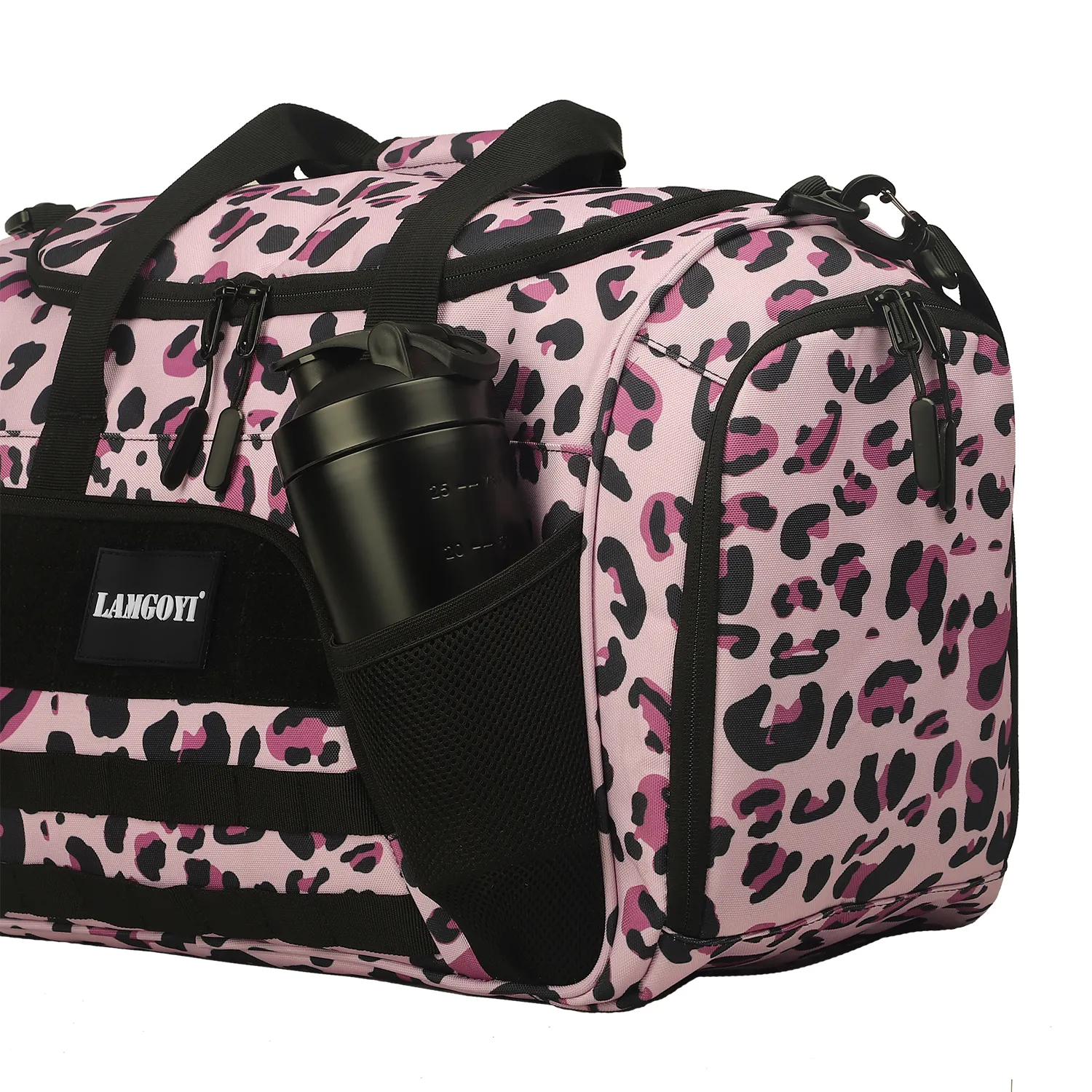 Bolsa esportiva personalizada de fábrica à prova d'água para mulheres, mochila grande de 50l para viagens ao ar livre e leopardo