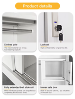 Armoire en acier à 3 portes, pliable, démontable, impression personnalisée, finition moderne éco-responsable avec revêtement en poudre, 2 tiroirs, meubles pour la maison