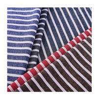 Chất Lượng Tốt Polyester Cotton Thân Thiện Với Da Căng Sợi Dệt Kim Nhuộm Sọc Sườn Vải Cho Hàng May Mặc