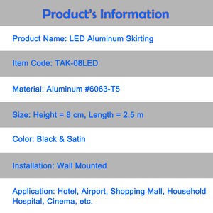 Battiscopa LED Moderno in Alluminio <span class=keywords><strong>Nero</strong></span>, Accessori per Pavimenti da <span class=keywords><strong>Cucina</strong></span> in Stile Contemporaneo - Product Image 5