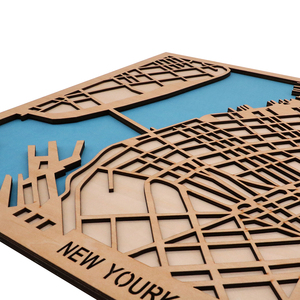 <span class=keywords><strong>Mapas</strong></span> de ciudad para decoración de pared del hogar, madera cortada con láser, 3D, hecho en China - Product Image 5