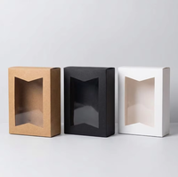 Boîtes cadeaux pliables en papier kraft brun recyclable avec fenêtre transparente, 20,3x15x6,35 cm, pour boulangerie, mariage, vente en gros, personnalisables, avec fentes