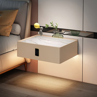 Table de chevet suspendue intelligente avec chargeur sans fil, lumière à capteur, murale, moderne, multifonctionnelle pour chambre et salle à manger