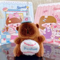 Porte-clés créatif en peluche Capybara, poupée porte-clés Capybara de dessin animé, jouet en peluche Capybara, petit cadeau mignon, vente en gros