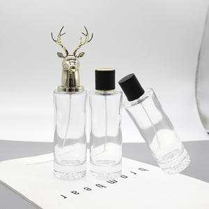 100ml Cylindrical Glass <b>Perfume</b> <b>Bottle</b> with Deer Head Cap Clip-On <b>Empty</b> Cosmetic Dispensing <b>Bottle</b> MOQ 100pcs - Product Image 2