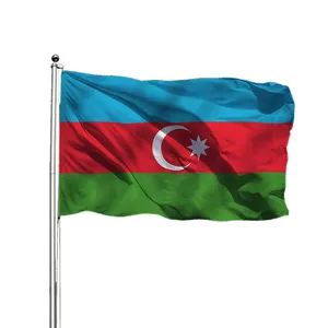 En gros de Personnalisation Double Face Impression 100% Polyester Drapeau de L'azerbaïdjan