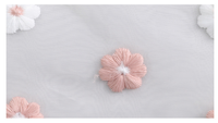 Tissu en dentelle d'organza de broderie de fleur de prunier 3D, tissu en dentelle d'organza de filet doux pour robe de mariée de mariage
