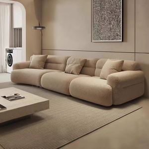 Ensemble de canapés d'angle minimalistes italiens en tissu, pour salon de villa moderne, disponible en différentes tailles - Product Image 4