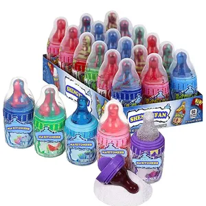 Vente directe d'usine de bonbons pour enfants jouets bonbons en poudre aigre Halal avec biberon bonbons pour sucette