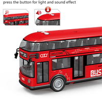 Bus à deux étages 1:14 avec musique, lumières et portes ouvrantes, véhicule jouet en métal moulé sous pression à inertie, voiture électrique en plastique pour garçons