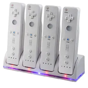 Wiies遥控器充电器充电坞，带4个可充电电池组，适用于Wiies游戏手柄电池充电器