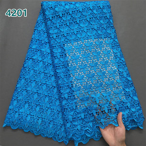 Tissus de dentelle africaine hydrosolubles 2025 – Dernière collection de dentelle <span class=keywords><strong>guipure</strong></span> nigériane unie de 5 yards pour la confection de robes féminines 4201 - Product Image 5