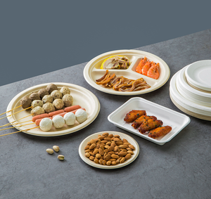 Vente flash : Assiettes carrées jetables en fibre de bambou biodégradable, écologiques, 6'', 7'', 9'', 10'', <span class=keywords><strong>vaisselle</strong></span> en papier bois, retour à l'école - Product Image 6