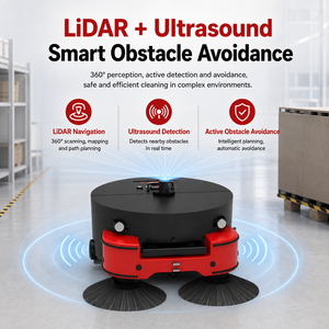 New REEMAN Industrial Sweeping Robot Heavy Duty Factory Warehouse Floor Cleaner Laser Navigation 30L Dust <b>Bin</b> Sweeping Robot - Product Image 2