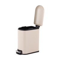 Poubelle de toilette rectangulaire mince en métal avec couvercle à fermeture en douceur 5L 40L Poubelle de salle de bain à marches ouvertes pour le rangement de la maison et de la cuisine