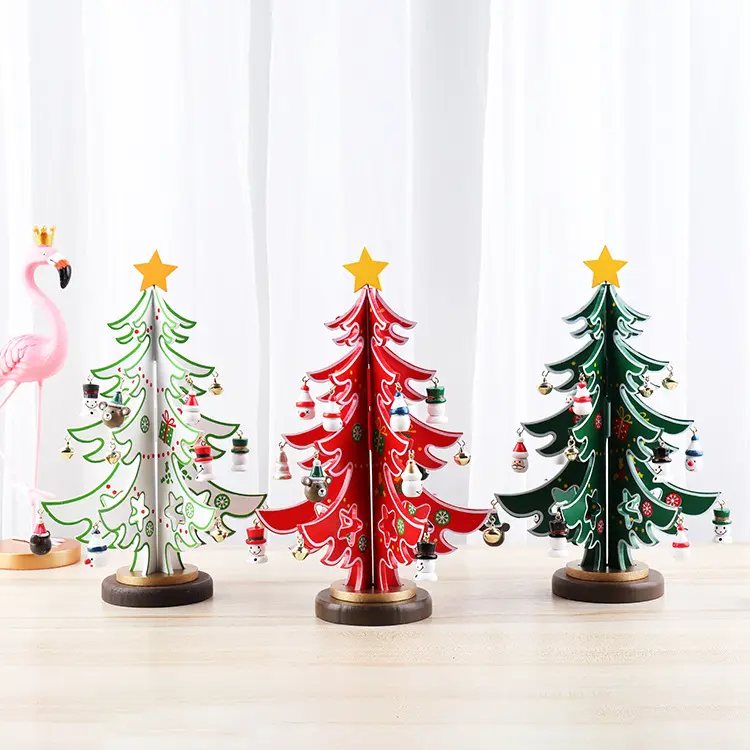 Новый дизайн деревянная мини-елка игрушка новый дизайн Рождественская елка орнамент