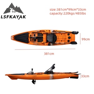 Kayak LSF 3,81 m pour une personne, kayak à pédales pour la pêche, <span class=keywords><strong>bateau</strong></span> <span class=keywords><strong>de</strong></span> pêche léger pour la pêche, le surf et la navigation - Product Image 2