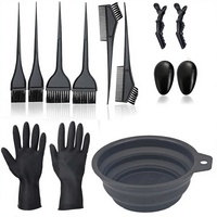 Kit d'outils pour la coloration des cheveux : bol pliable, peigne et brosse pour traitement à l'huile