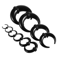 Ensanchador cónico de oreja de cuerno acrílico en forma de C, expansor de pinza de oreja de Búfalo, anillos para tabique, joyería Piercing con juntas tóricas