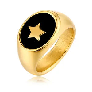 Dr. Jewelry 316L нержавеющая сталь 18K золото эпоксидная смола пользовательские Swoosh кольца для мужчин ювелирные изделия