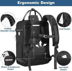Mochila Expandible para Viaje, Aprobada por la <span class=keywords><strong>TSA</strong></span>, con Compartimento para Zapatos y Cubo de Embalaje, Bolsa de Viaje Antirrobo con Candado para Hombre y Mujer - Product Image 6