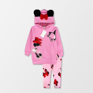 Ropa para Niños en Stock a Precio de Mayoreo Conjuntos de 2 Piezas para Niña Estuche Dulce para Niños Legging Ajustado y Sudadera con Capucha - Product Image 3