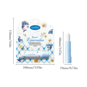Baume à lèvres hydratant anti-gerçures à motif animal dauphin, à la rose, camélia, camomille et <span class=keywords><strong>beurre</strong></span> de karité 3,4g - Product Image 6
