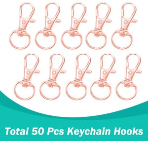 PCS Premium Swivel <b>Snap</b> <b>Hooks</b> With Key Rings Metal Lanyard Keychain <b>Hooks</b> Lobster Clasps For Key Jewelry DIY Crafts Rose Gold In - Product Image 2