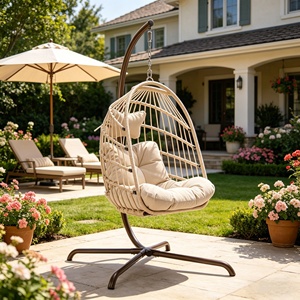 Fauteuil <span class=keywords><strong>suspendu</strong></span> en rotin, pliable et détachable, pour terrasse et jardin, vente en gros directe d'usine à prix abordable - Product Image 1