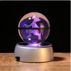 <span class=keywords><strong>Bola</strong></span> <span class=keywords><strong>de</strong></span> Cristal Pokémon con Luz LED 3D, Estilo Europeo Americano, Popular, con Grabado Interior, Regalo <span class=keywords><strong>de</strong></span> Cumpleaños para Niños, Venta Internacional - Product Image 1