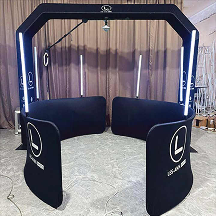 Overhead 100Cm Metal Platform 360 Photo Booth Sky Top Spinner Good Price Plug and Play 360 Photo Booth Mobile