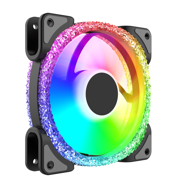 Diamond Double  Aurora 3pin 4pin Low Price 120mm Mute Large air Volume Computer Pc case Cpu Cooler Colorful Rgb Argb Cooling Fan