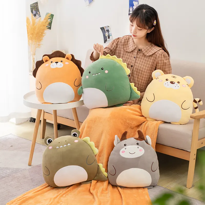 40Cm Dễ Thương Squishy Gia Súc Hổ Cá Sình Bơ 2-Trong-1 Flannel Chăn Xuống Bông Thú Nhồi Bông Rừng Động Vật Sang Trọng Búp Bê Cho Trẻ Em