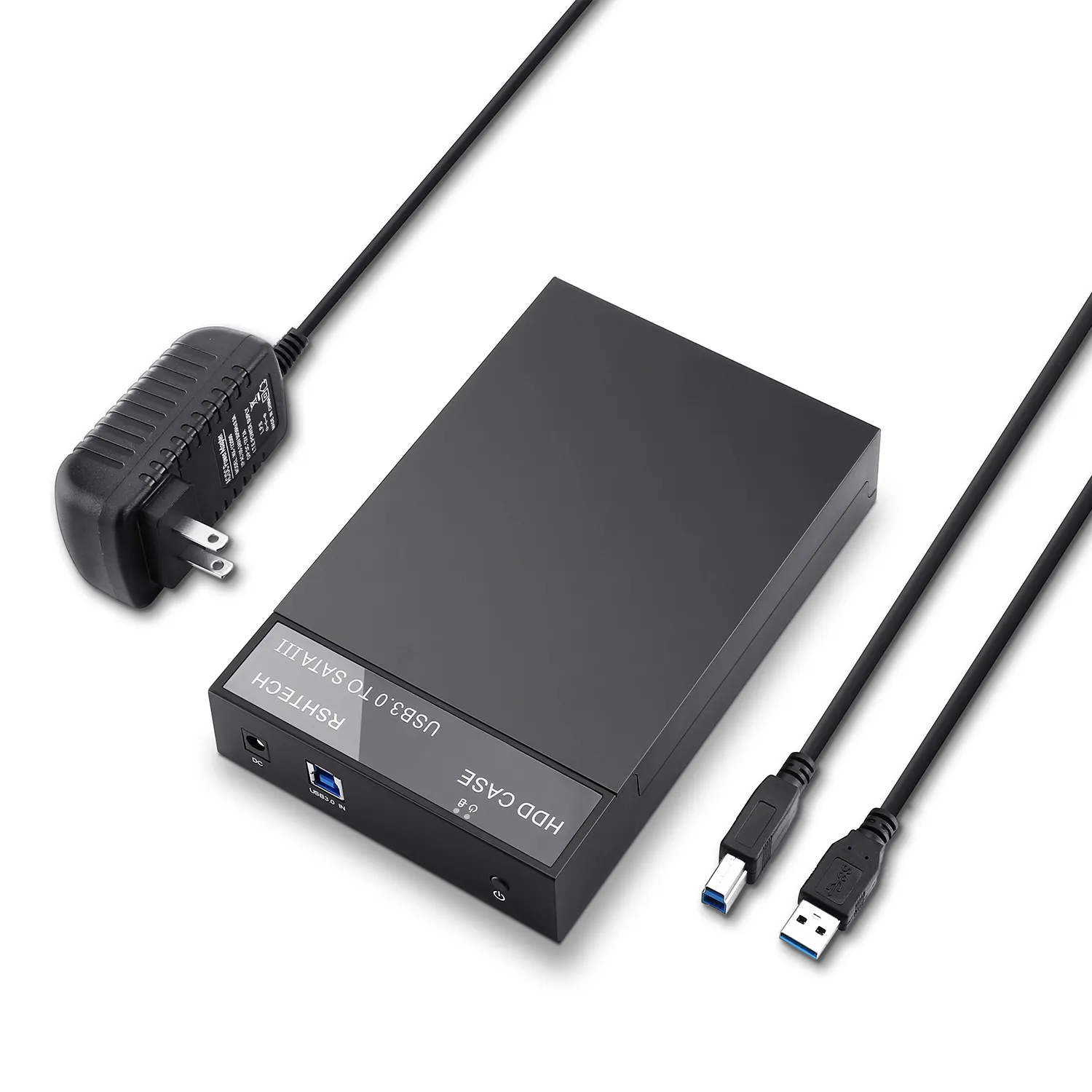 RSHTECH HDD Case with DC 12V/2A Power Adapter Hard Disk Enclosure 16TB USB 3.0 3.5 Inch SATA Hard Drive Enclosure